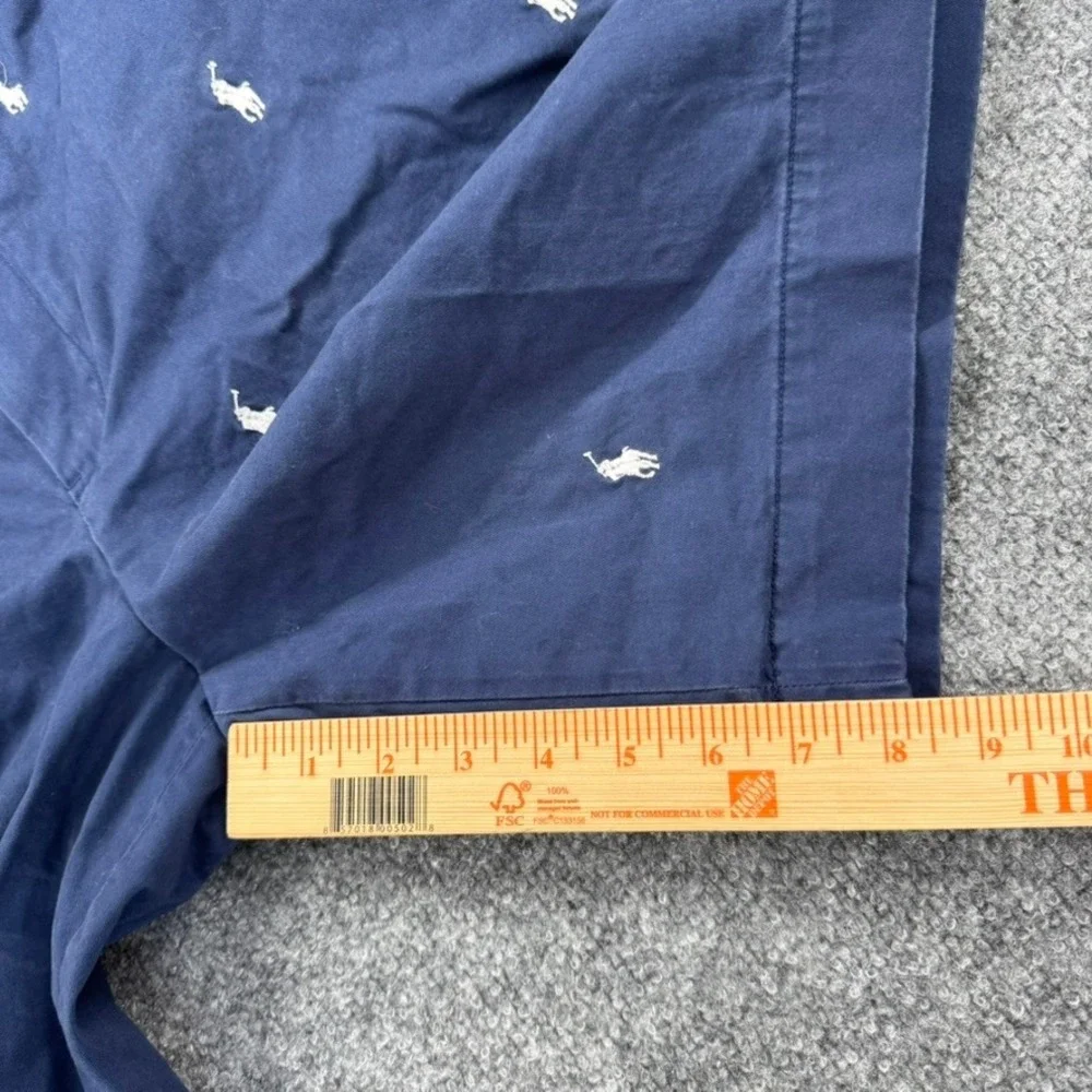 Polo Ralph Lauren Chino Shorts 36 Embroidered Pony Stretch Classic Fit Navy Blue - Picture 3 of 8
